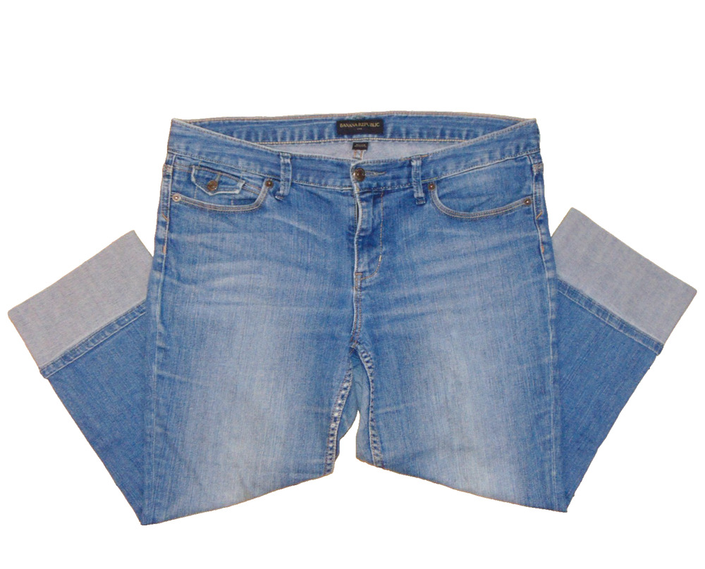 Banana Republic Sloan Sz 30/10 Medium Wash Cropped Cuffed Skinny Denim Jeans